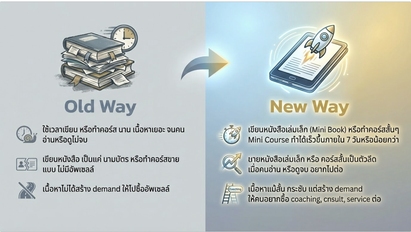 Old Way vs New Way - เปรียบเทียบวิธีเดิมกับวิธีใหม่ Mini Book / Mini Course